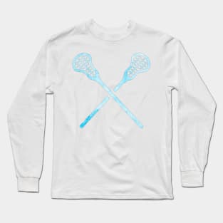 Lacrosse Stick Light Blue Long Sleeve T-Shirt